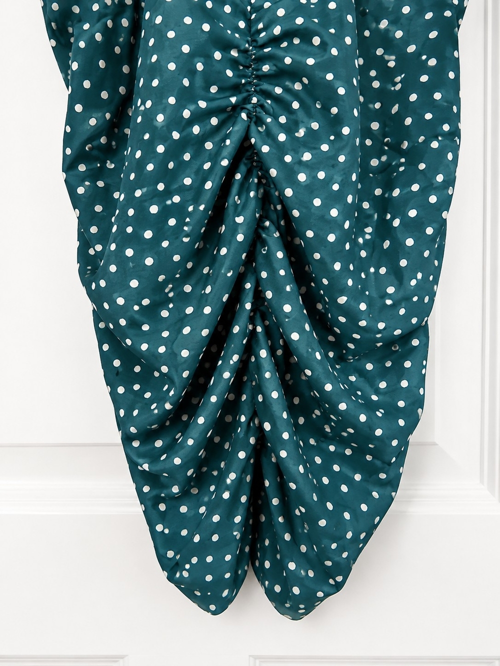 Boohoo Polka Dot Pussycat Bow Ruched Skirt Tea Dress - Picture 4 of 6